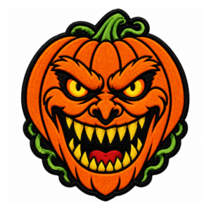 Evil Jack O Lantern Pumpkin Embroidered Patch