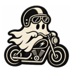 Ghost Riding Motorcycle Embroidered Patch