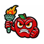Angry Apple Cartoon Embroidered Patch
