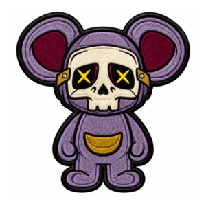 Purple Skull Bear Embroidered Patch