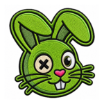 Green Zombie Bunny Embroidered Patch