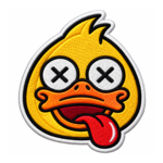 Crazy Yellow Duck Embroidered Patch