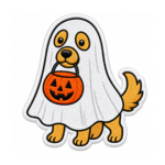 Ghost Dog Halloween Embroidered Patch