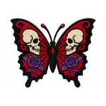 Gothic Skull Butterfly Embroidered Patch