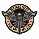 Winged Motorcycle Embroidered Patch