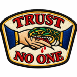 Trust No One Snake Handshake Embroidered Patch