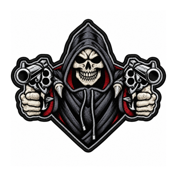 Grim Reaper Dual Guns Embroidered Patch