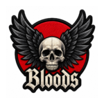 Bloods Winged Skull Embroidered Patch