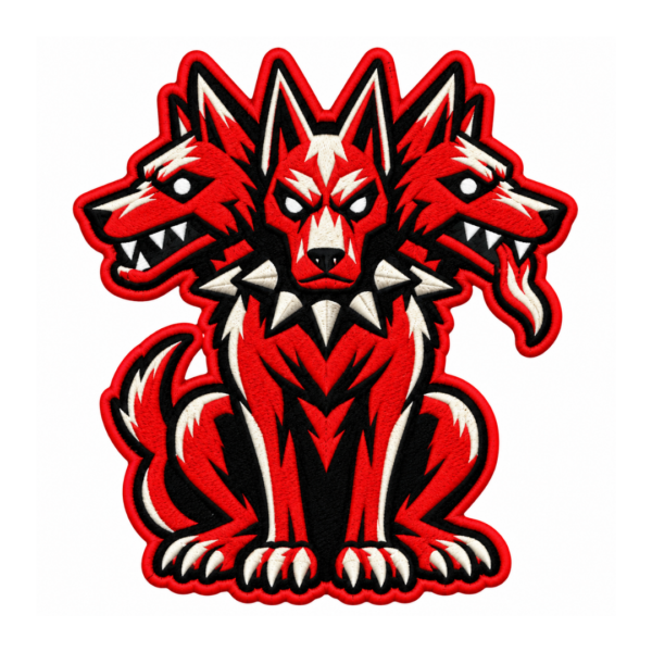Three Headed Hellhound Embroidered Patch