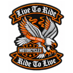 Live To Ride Eagle Embroidered Patch