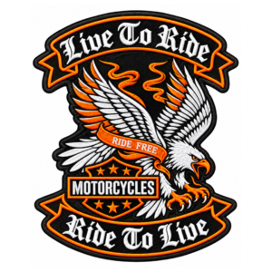 Live To Ride Eagle Embroidered Patch