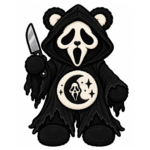 Ghostface Teddy Bear Embroidered Patch