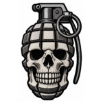 Grenade Skull Embroidered Patch