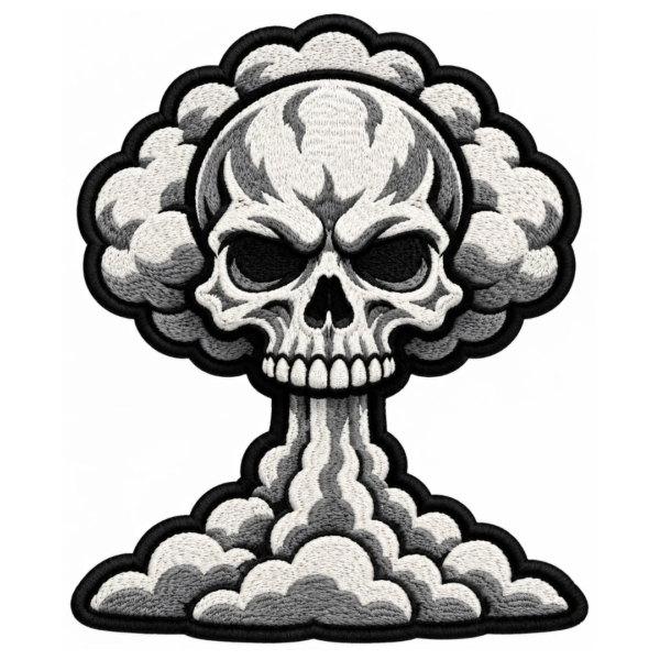 Nuclear Explosion Skull Embroidered Patch