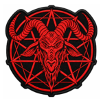 Red Baphomet Embroidered Patch