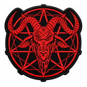 Red Baphomet Embroidered Patch