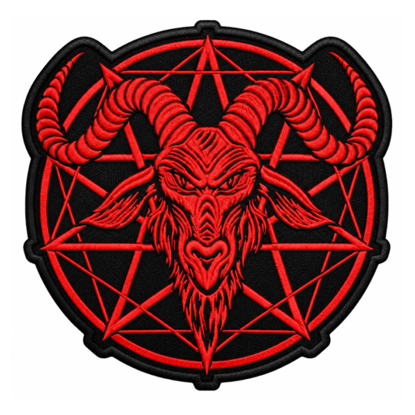 Red Baphomet Embroidered Patch